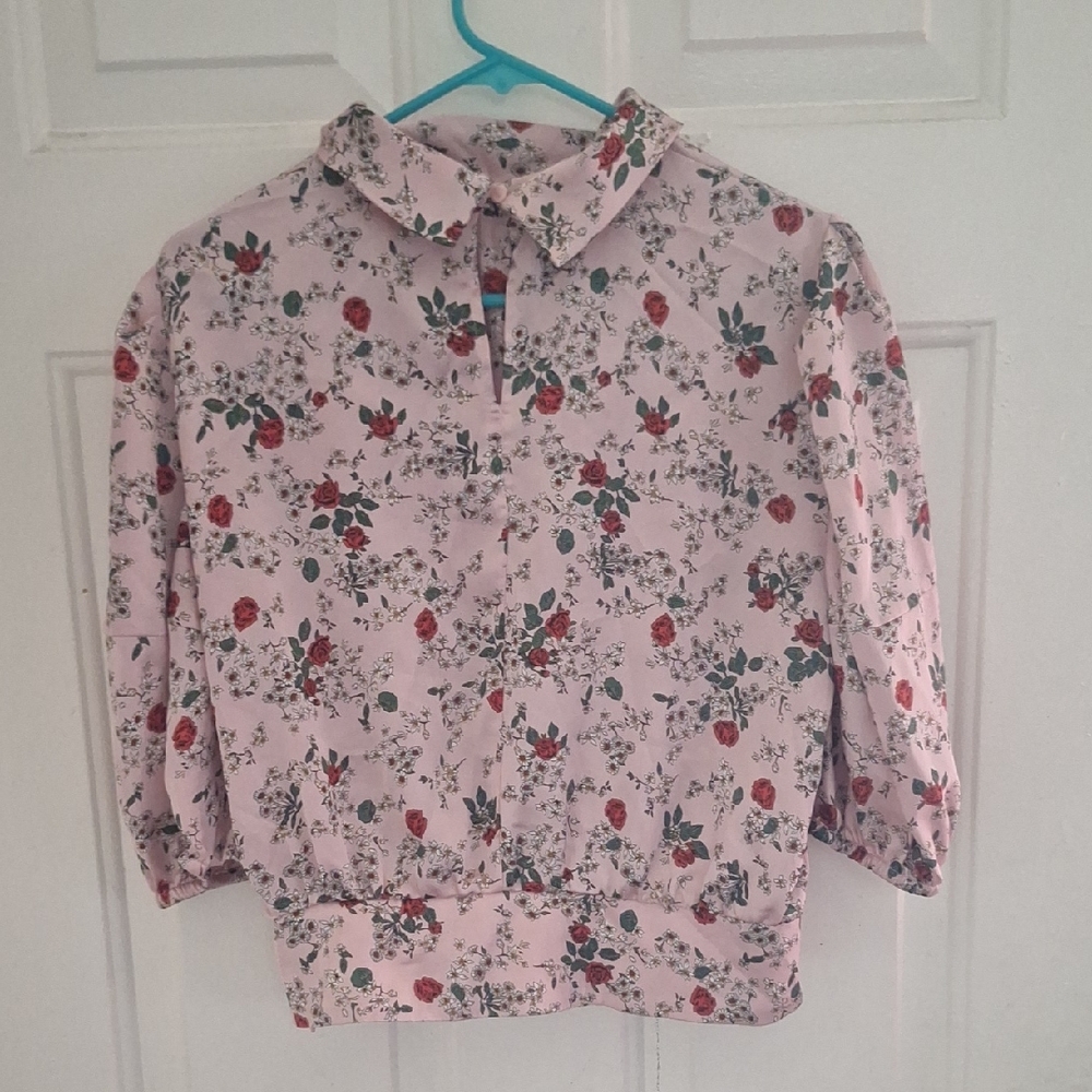 Zara Pink Floral Blouse